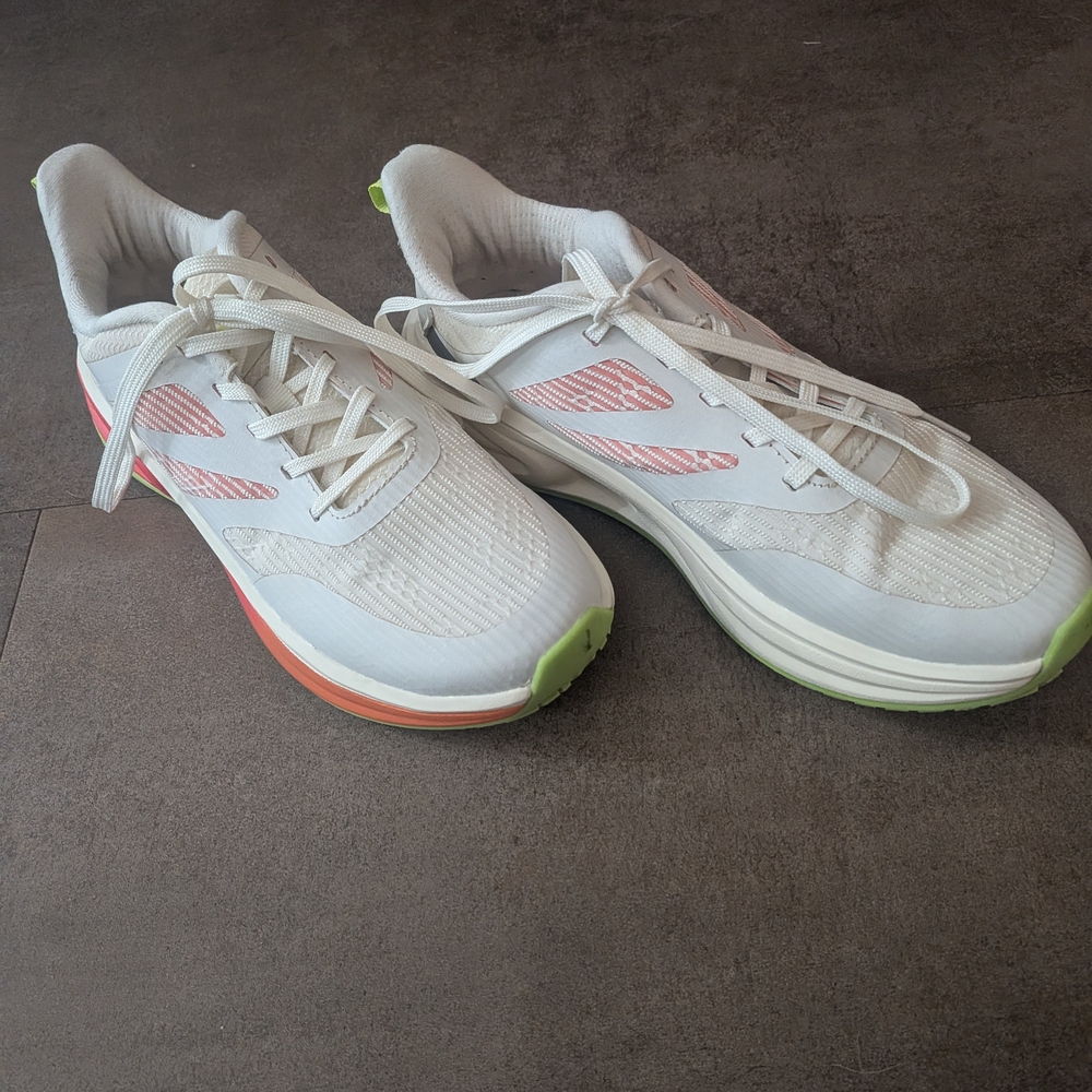 Women's White and Pink Athletic Shoes